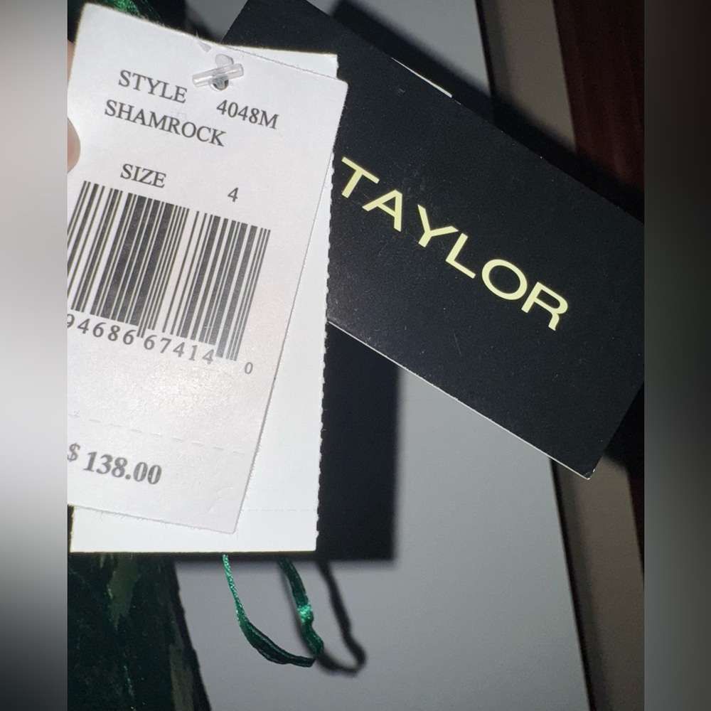 NWT-Taylor Elegant Green Sleeveless Dress - Picture 7 of 7